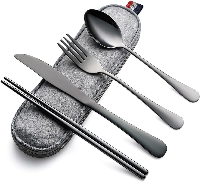 DEVICO Camping Utensils, Portable Travel Utensils by DEVICO