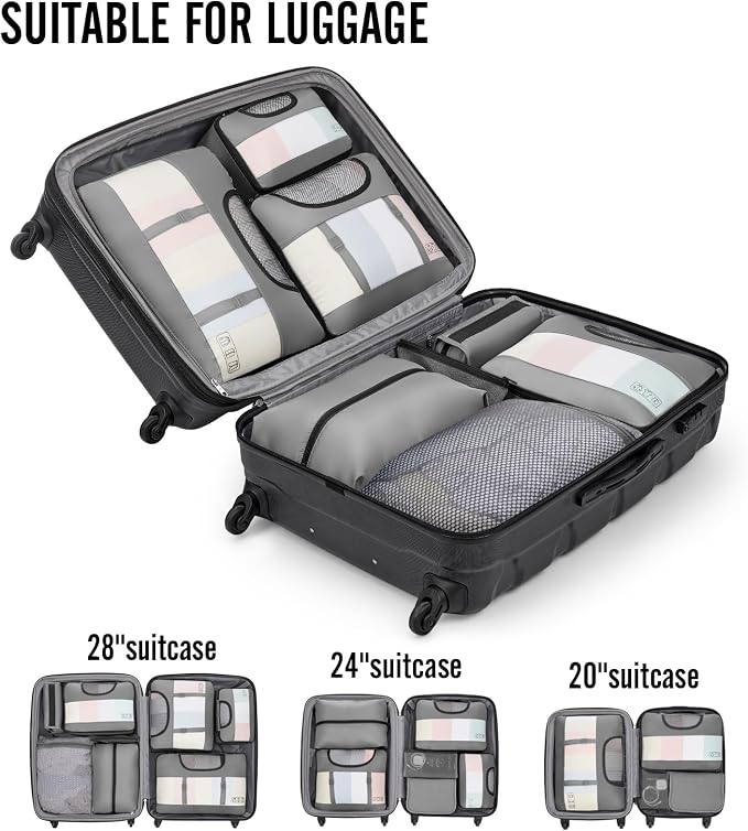 Veken 10 Set Packing Cubes for Travel Essential, Suitcase Organizer Bags in 4 - Image 6