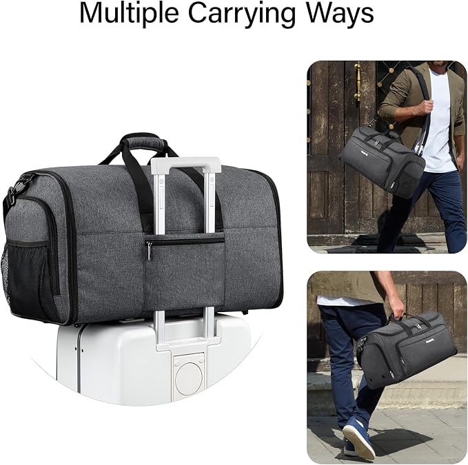 Hanke Carry on Garment Bags for Travel, Convertible Duffle Bag Luggage Bag - Image 7