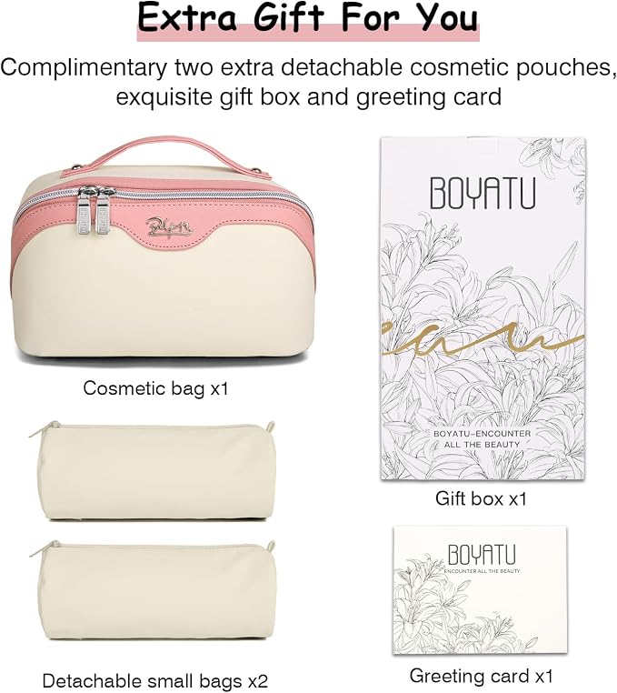 BOYATU Travel Makeup Bag Organizer Cosmetic Bag: 3 Pcs Set Make up Bags - Image 6