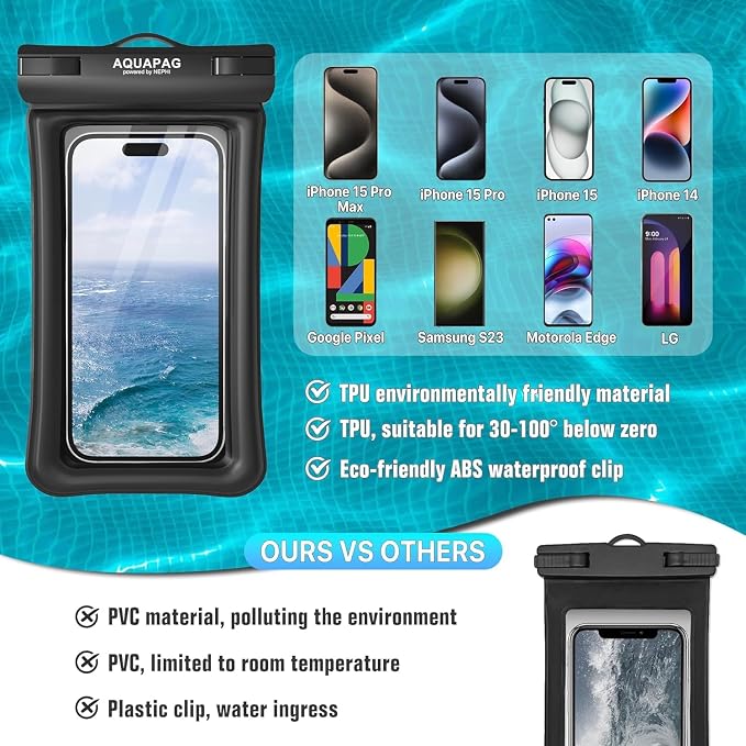 NEPHI IPX8 Floating Waterproof Phone Pouch 2 Pack-Up to 8.0"，Floating Phone Case - Image 6