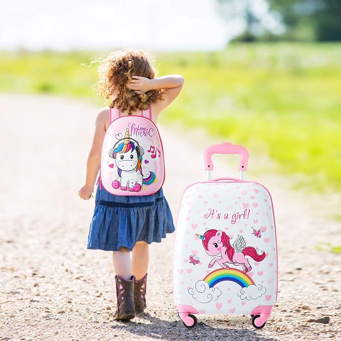 HONEY JOY Kids Luggage, Lightweight Toddler Girls Suitcase, Durable ABS - Image 9