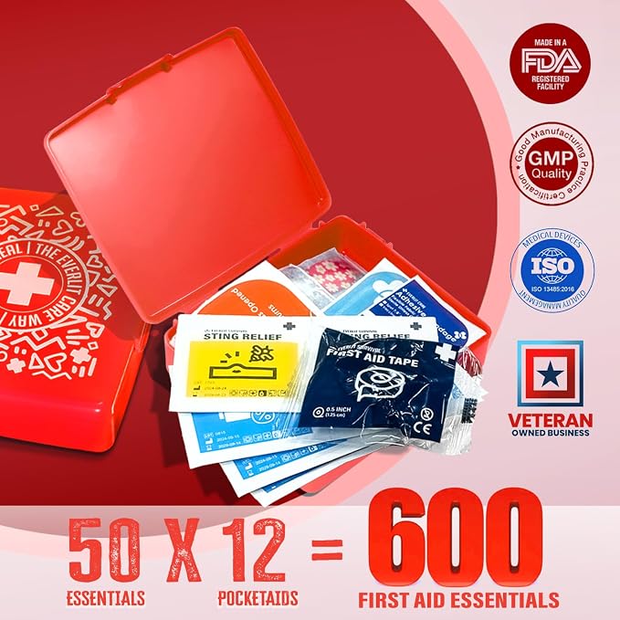EVERLIT Pocket-Aid Mini First Aid Kit | Compact, Portable Hard-Shell Cases of - Image 4