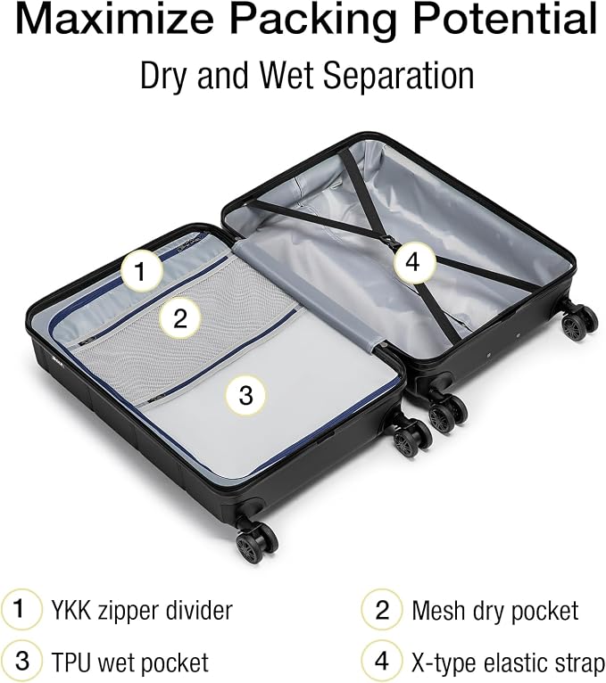 KYME Carry On Luggage 22x14x9 Airline Approved Expandable - Image 4