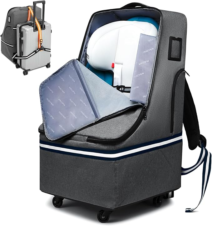 Rolling Car Seat Travel Bag, Padded Carseat Travel Backpack by RUCYEN
