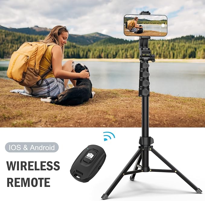 64” Tripod for Cell Phone & Camera, Phone Tripod - Image 4
