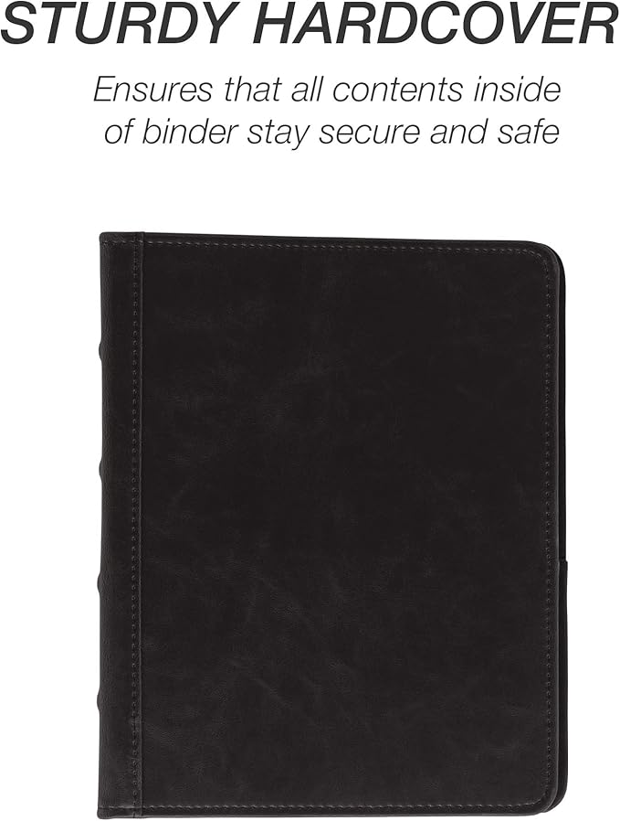 Samsill Vintage Leather Mini 3 Ring Binder 1 Inch Round Ring, 5.5 x 8.5 Inch - Image 4
