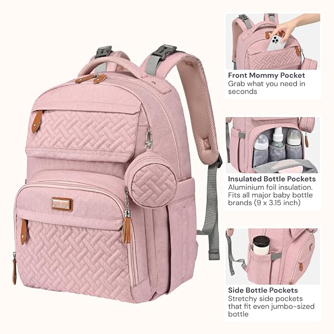 BabbleRoo Diaper Bag Backpack, Travel Backpack - Image 5