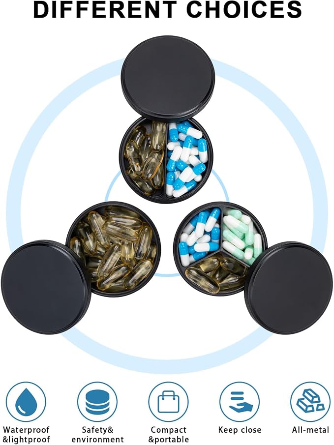 Pill Box 2 Compartment Pill Case - Image 7