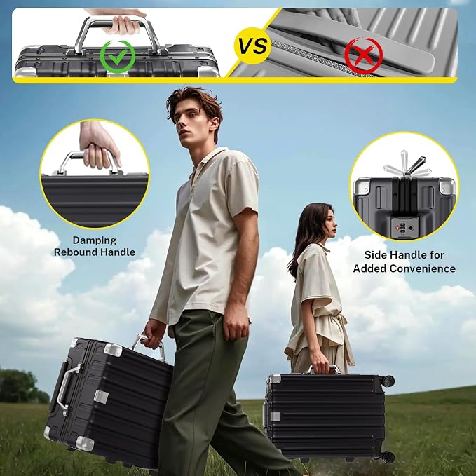 Krute Luggage Set 2 Pieces 20 28 Inch Aluminum Frame Carry on Luggages TSA Lock - Image 9