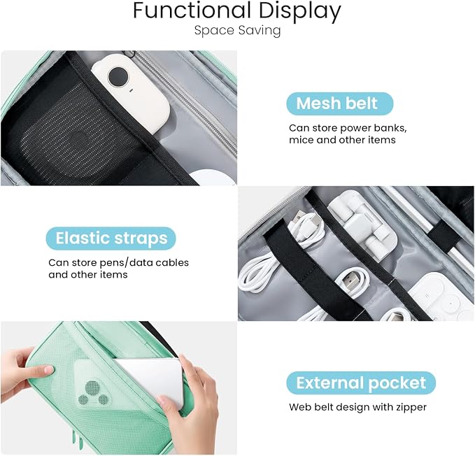 Electronics Organizer Bag, Portable Cable Organizer Case Travel Electronic - Image 3