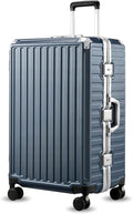 LUGGEX Checked Suitcase with Spinner Wheels, 28 Inch Aluminum Frame Zipperless by LuggeXLUGGAGE