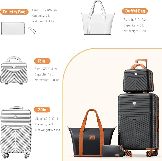 Hoteel 4 Piece Luggage Set - Image 8
