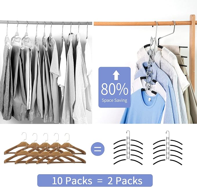 Nature Smile No Shoulder Bump Multiple Sweater Coat Clothes Hangers - Image 3