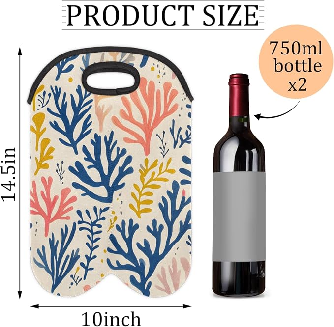 Neoprene Wine Tote, Bottle Carrier Gag Insulating Neoprene Thicker, Insulated - Image 2