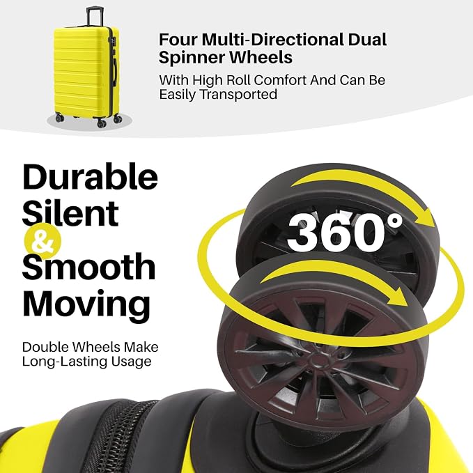 AnyZip Suitcase Hardside PC ABS Lightweight USB Luggage - Image 4