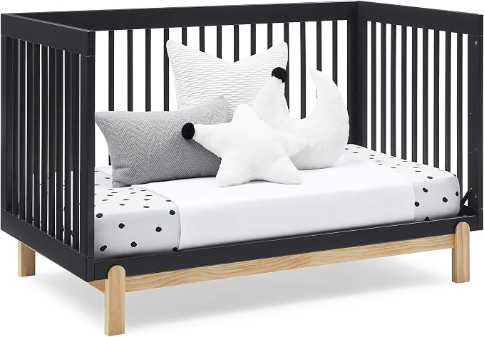 Delta Children Poppy 4-in-1 Convertible Crib, Midnight Grey/Natural - Image 9