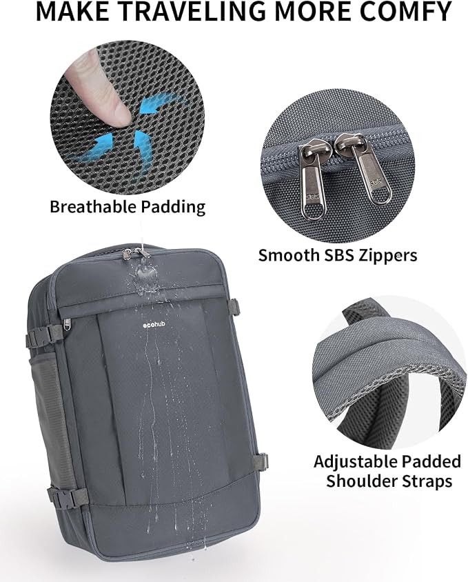 ECOHUB Travel Backpack for Men Women, Carry on Backpack - Image 7
