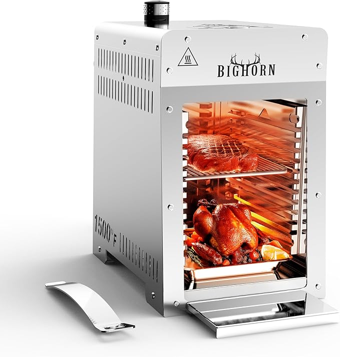 BIG HORN OUTDOORS Portable Infrared Broiler Propane Gas Grill, 1500 Degree by BigHornOutdoors