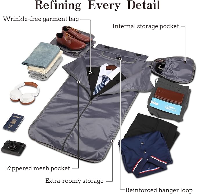 Garment Duffle Bags for Travel, Carry On Garment Duffel Weekender Bag 45L | - Image 3