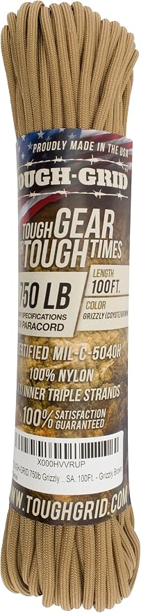 TOUGH-GRID 750 Paracord Rope Nylon Parachute Cord, Made in USA Survival Kit - Image 4