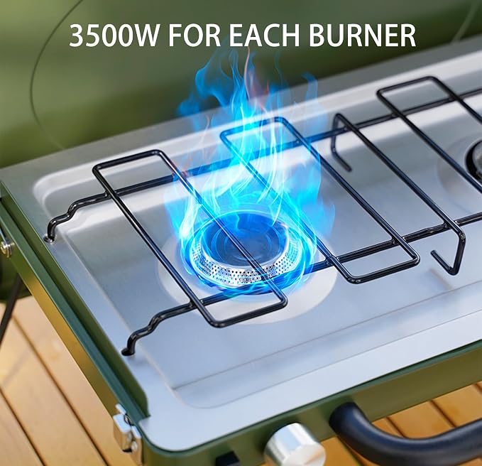 ONLYFIRE Portable Camping Stove 2-Burner, Propane Camp Stove - Image 8