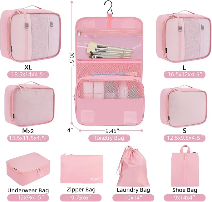 BAGAIL 6 Set/8 Set/10 Set Packing Cubes Various Sizes Packing Organizer - Image 2