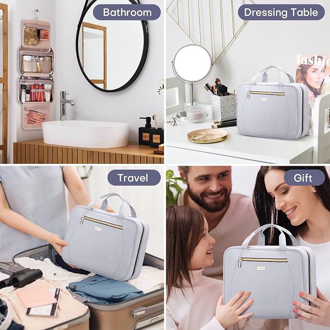 Hanging Toiletry Bag for Women Travel, 2 Sizes Large & Small Waterproof - Image 7