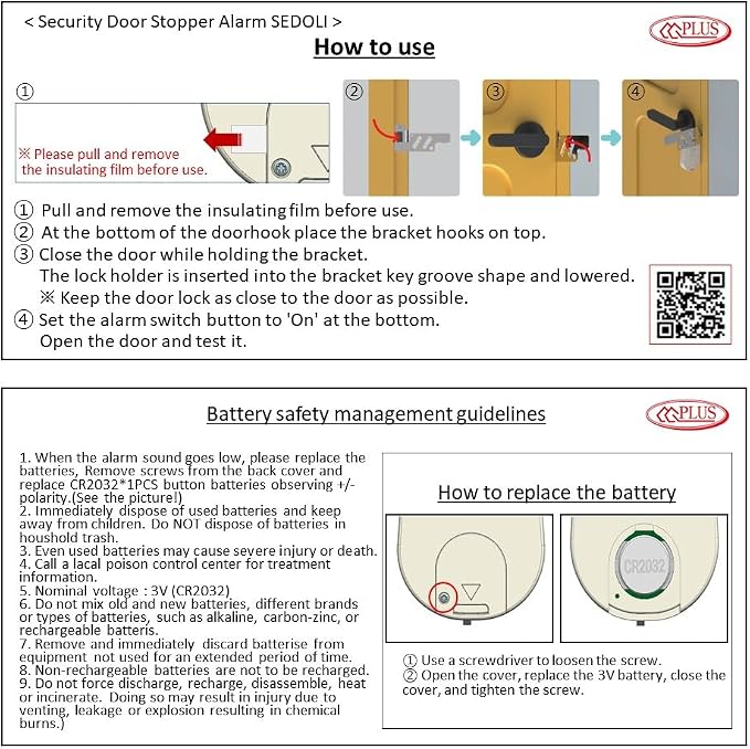 CGPLUS Security Door Stopper Alarm SEDOLI 100DB Siren - Image 9