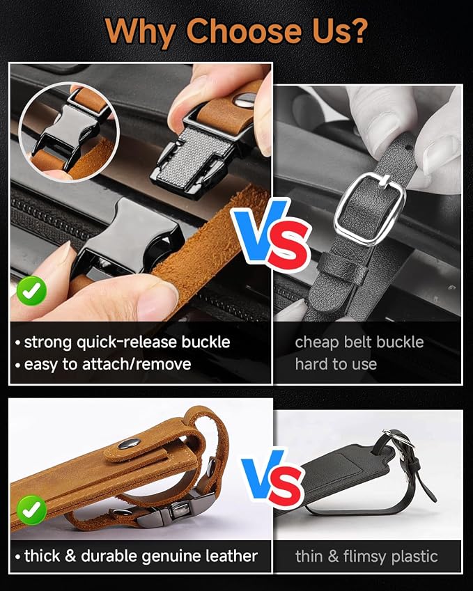 Premium Genuine Leather Luggage Tags - Image 3