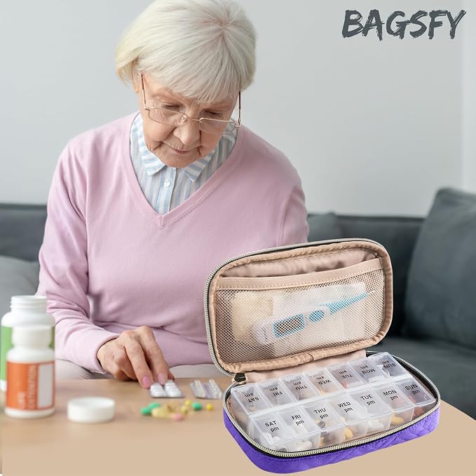BAGSFY Pill Organizer Case 2 Times a Day- Weekly Medicine Organizer Travel Pill - Image 6