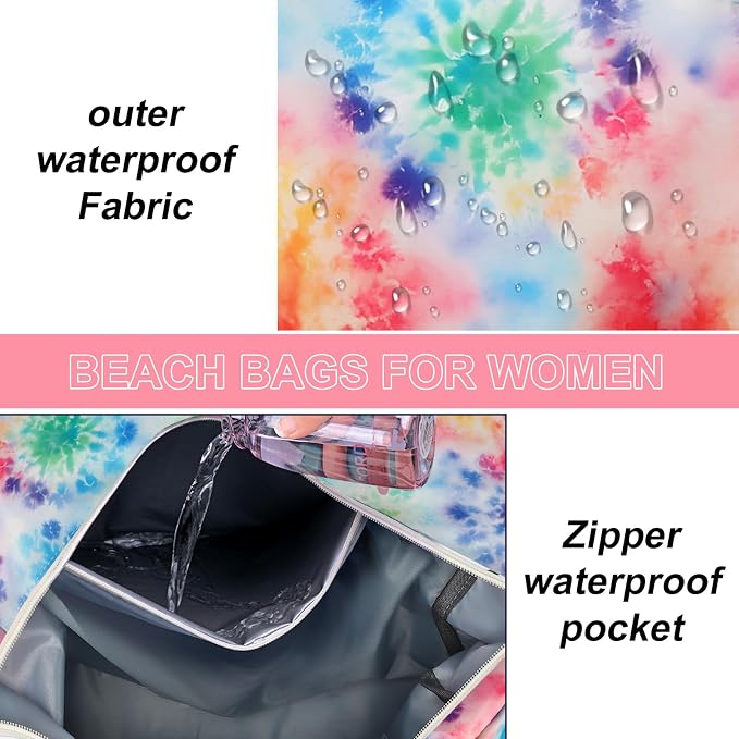 LEDAOU Beach Bag Waterproof Sandproof Women Tote Bag Pool Bag - Image 7