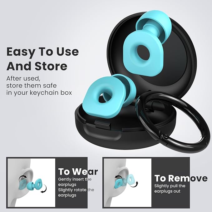 2 Pairs of Earplugs for Sleeping, Reusable Hearing Protection Earplugs - Image 3