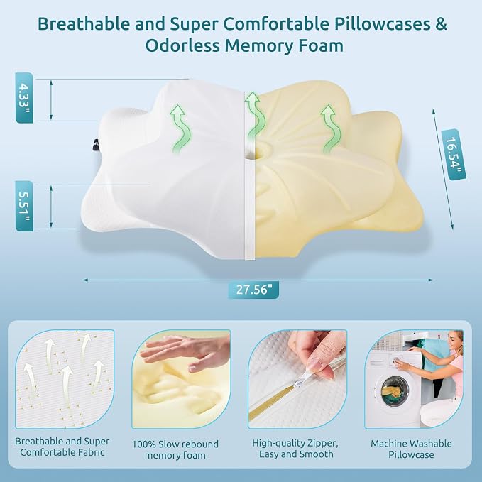 DONAMA Cervical Pillow for Neck and Shoulder, Contour Memory Foam Pillow - Image 2