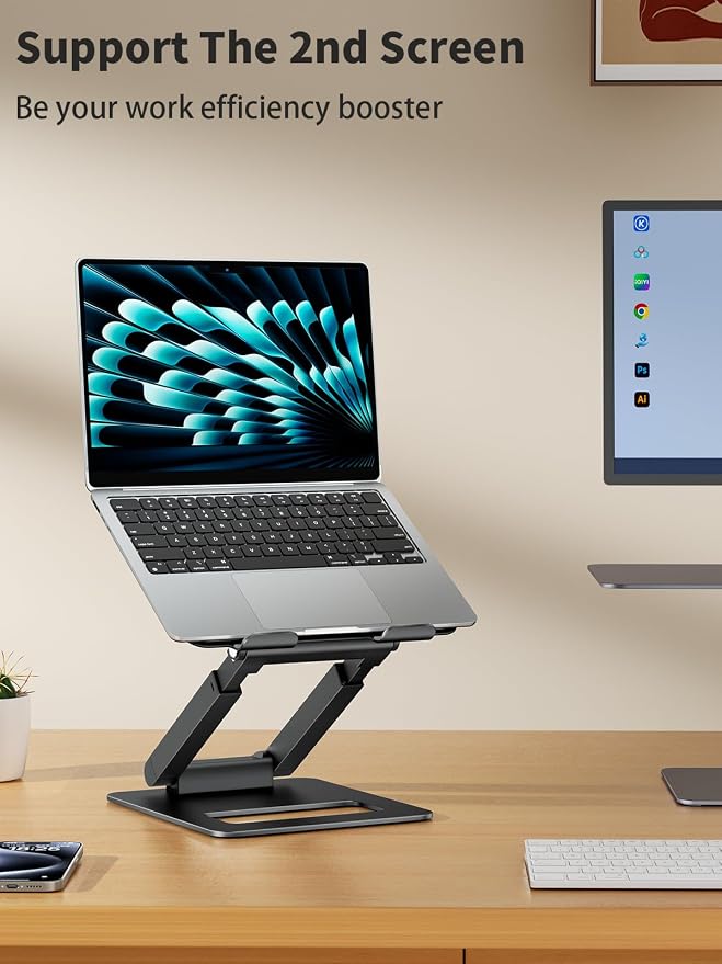 tounee Laptop Stand for Desk Adjustable Height, Telescopic Computer Stand - Image 8