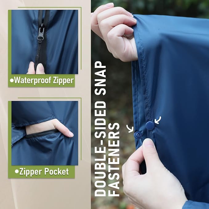 SaphiRose Rain Poncho Jacket Coat Hooded - Image 4