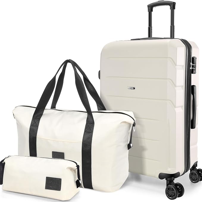 Hoteel Luggage Sets 3 Piece, ABS+PC Hard Shell Expandable Suitcases by HOTEEL
