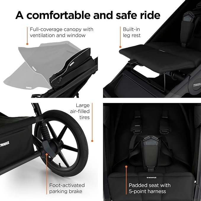 Thule Urban Glide 4-Wheel Single Child All-Terrain Stroller, Full-Suspension - Image 4
