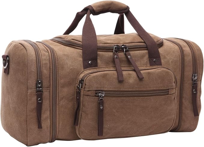 Duffle Bag for Travel, Large Canvas Duffel Bag for Travelling Overnight by VanBasic