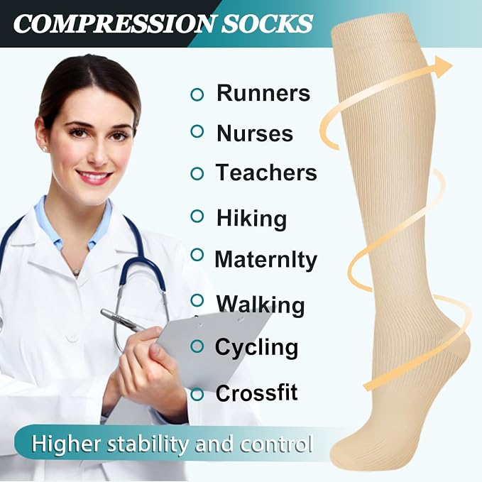 ACTINPUT 8 Pairs Compression Socks - Image 5