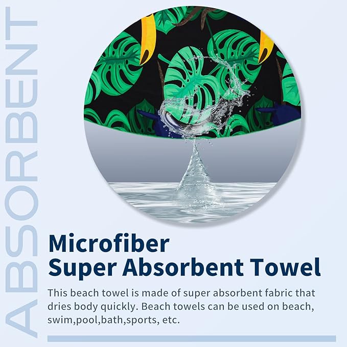 2 Pack Lightweight Thin Beach Towel Oversized 71"x32" Big Extra Large - Image 6