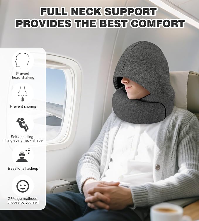 Airplane Travel Pillow, Memory Foam Travel Pillow, Suitable - Image 6