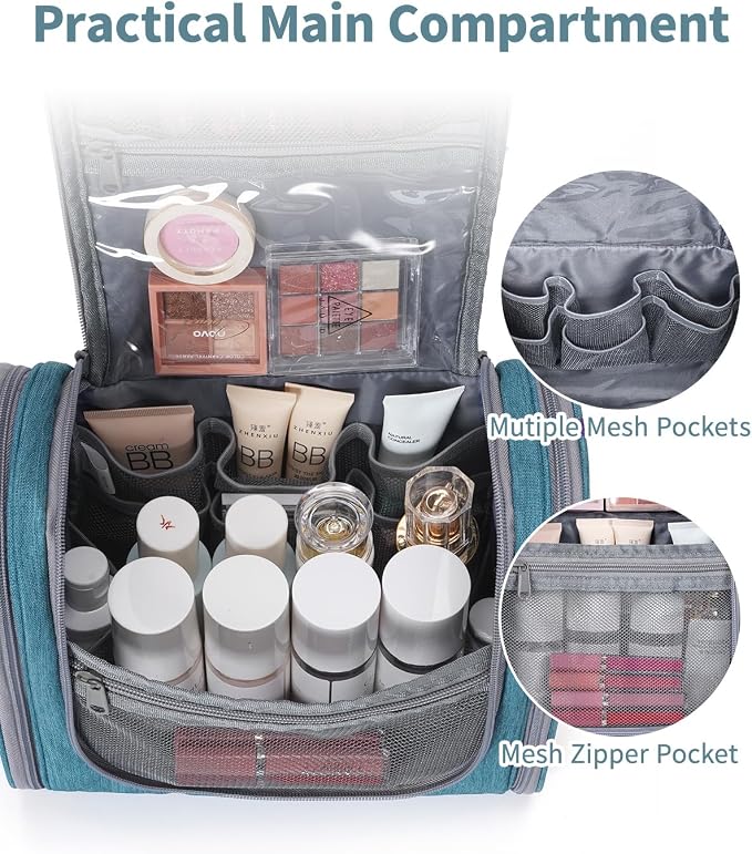 Narwey Hanging Toiletry Bag for Women Travel Makeup Bag Organizer Toiletries - Image 3