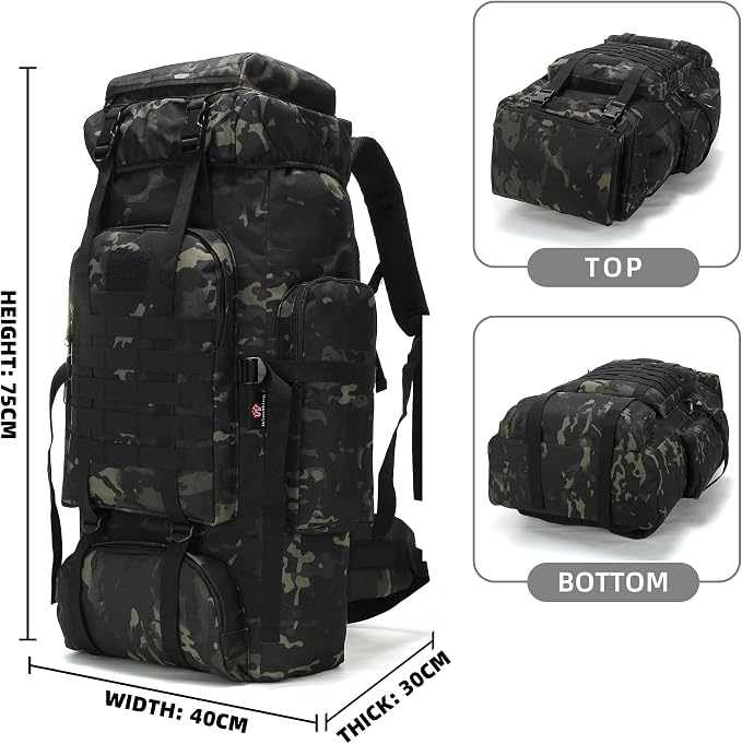 King'sGuard 70L Camping Hiking Backpack Tactical Backpack Military Molle - Image 2