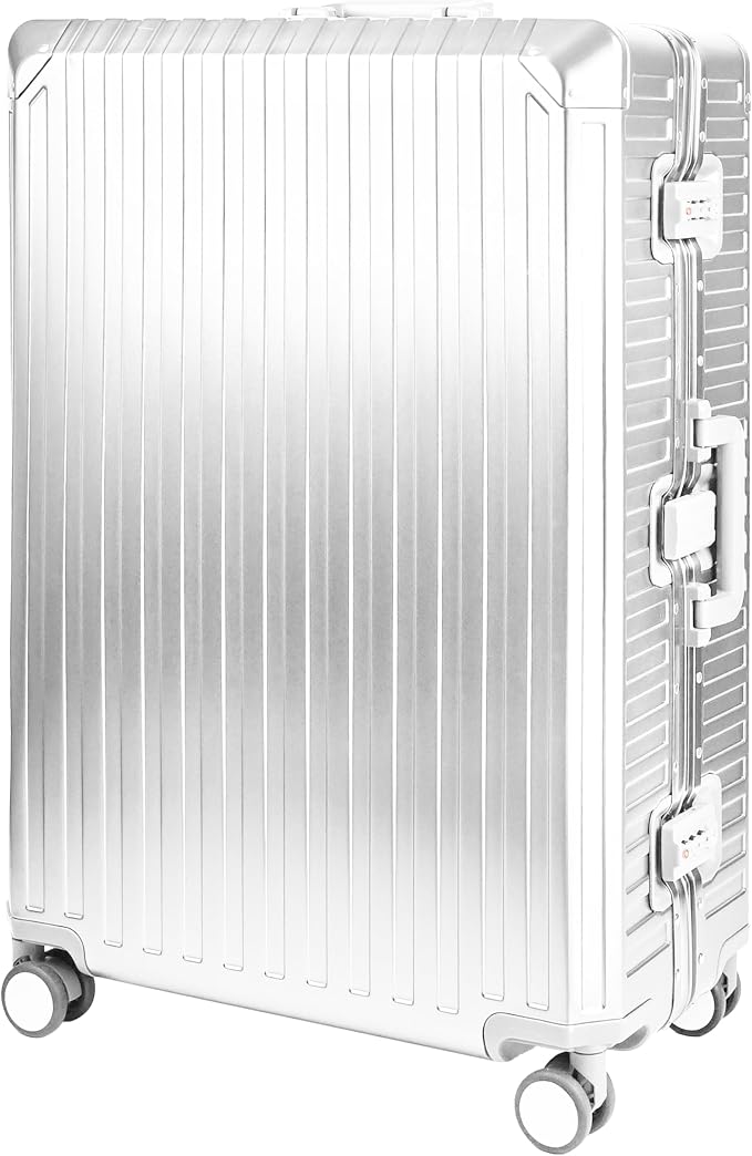 All Aluminum Luggage Suitcase 3 Sizes TSA Lock Silver by X2