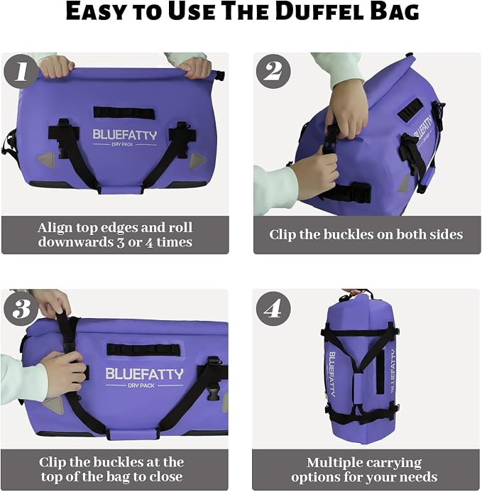 Waterproof Motorcycle Duffel Bag Roll Top Dry Duffel Bag - Image 4