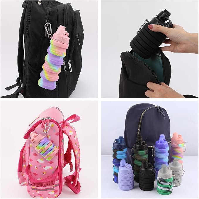 Collapsible Water Bottle for Adults, Reusable Silicone Foldable Water Bottles - Image 7