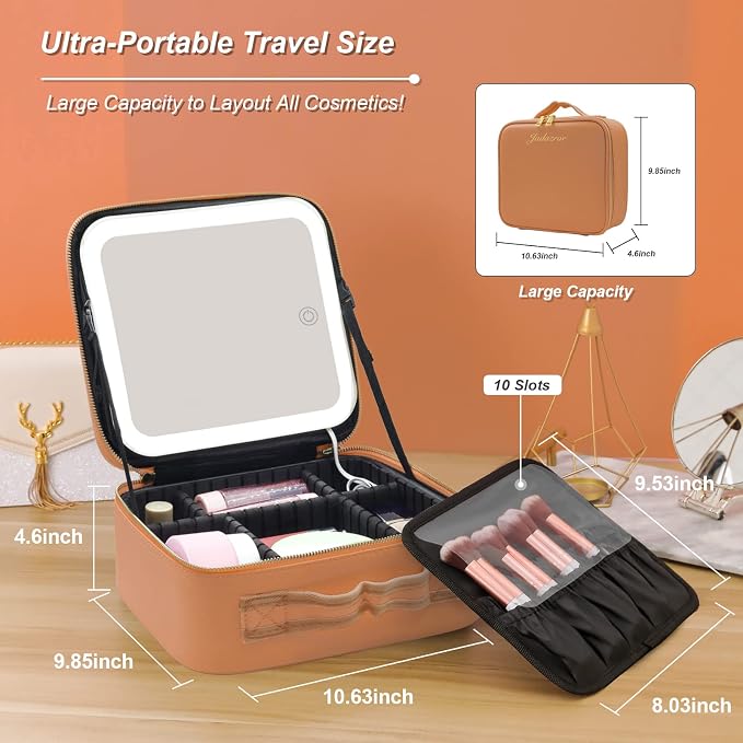 Makeup Case, Lighted Mirror, Waterproof - Image 2