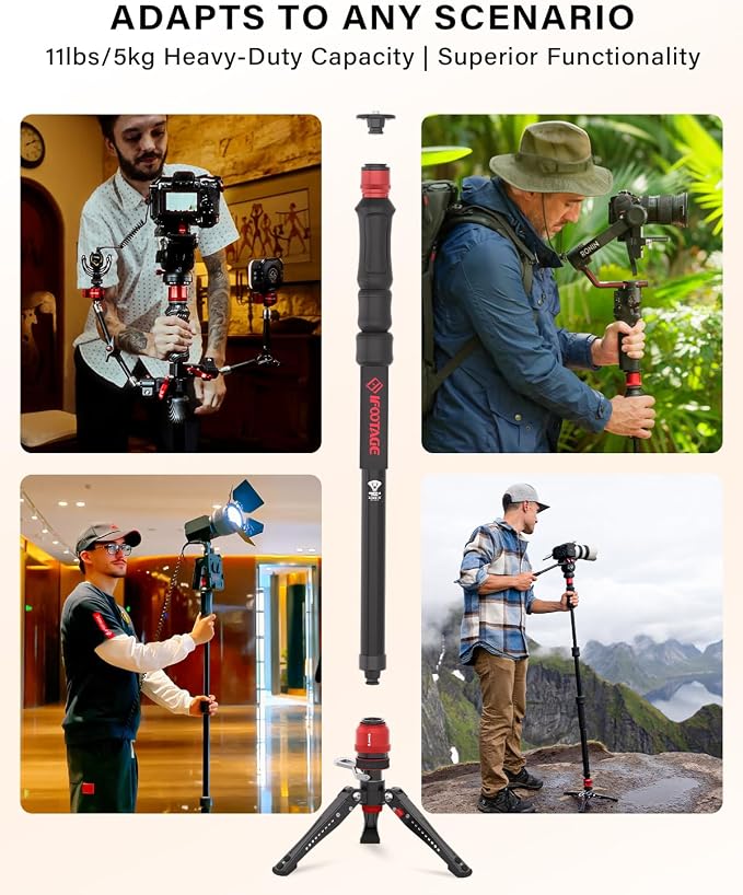 IFOOTAGE 59” Monopod with Feet, Cobra 3 Strike A150S, Professional Travel - Image 4