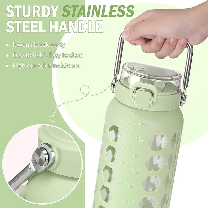 MUKOKO 64oz Glass Water Bottles - Image 2
